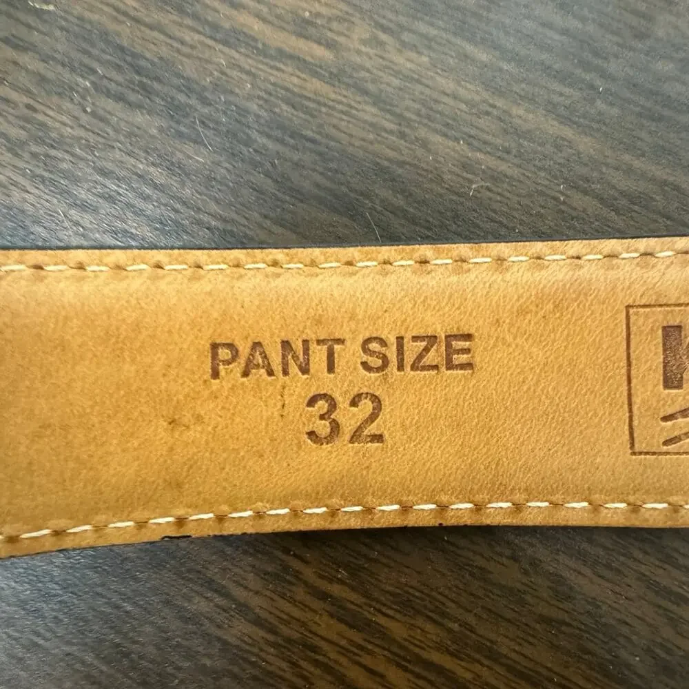 Kirkland signature Italian full grain leather belt brown size 32